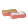 Lunchbox dubbel met bestek - oranje - 700 ml