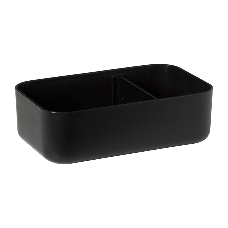 Lunchbox met elastiek - zwart - 1 liter
