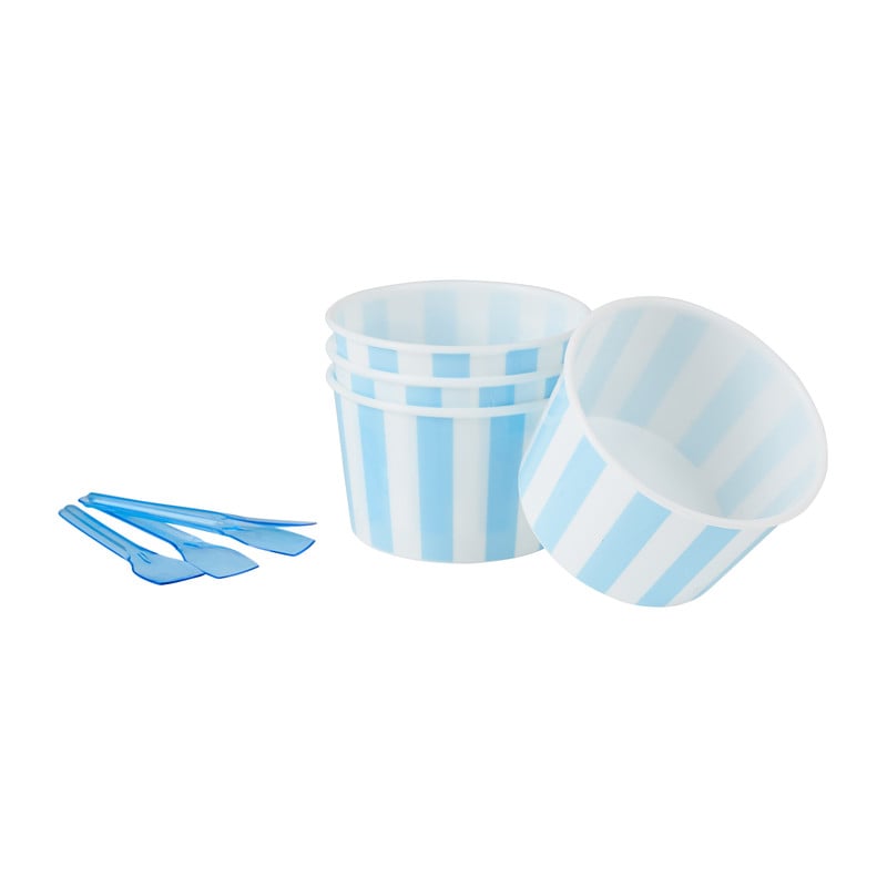 Ijsbakjes en lepeltjes - set van 4