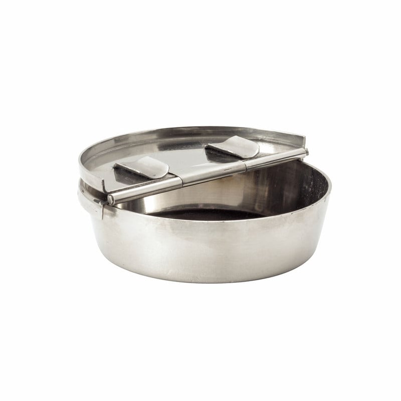 Asbak met scharnierklep - 9.5 cm - RVS