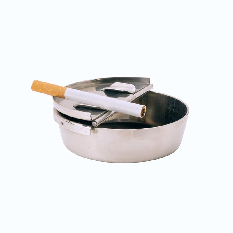 Asbak met scharnierklep - 9.5 cm - RVS