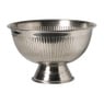 Champagneschaal op voet rvs - zilverkleurig - 40x40x24.5 cm