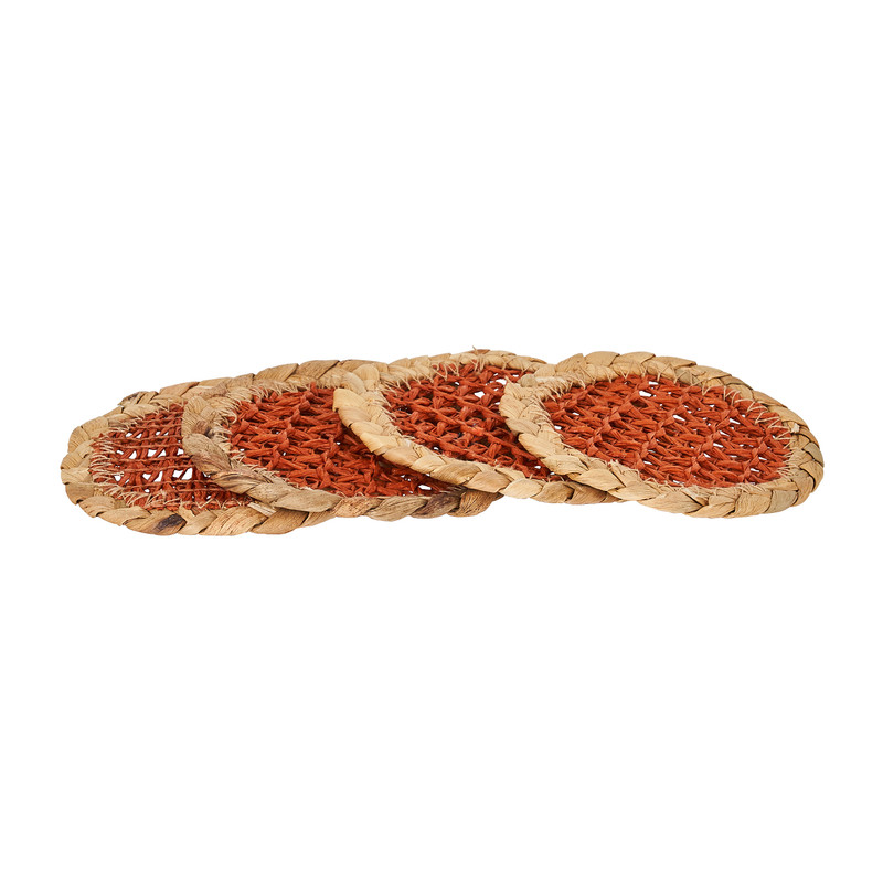 Onderzetter waterhyacint - terra - 4 stuks 