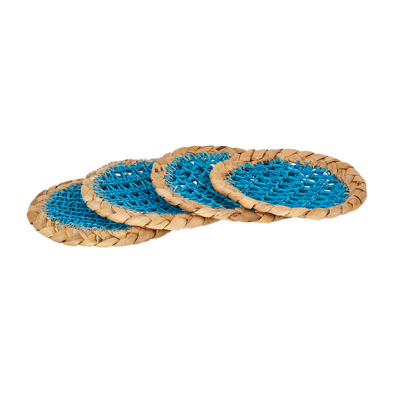Onderzetter waterhyacint - turquoise - 4 stuks 