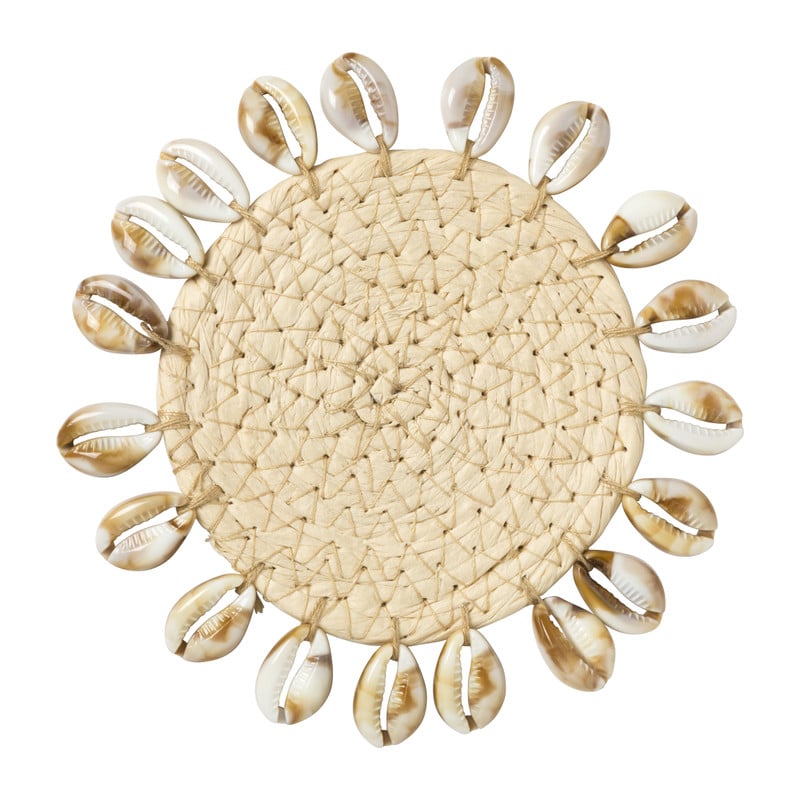 Onderzetter schelpen - naturel - ⌀15 cm
