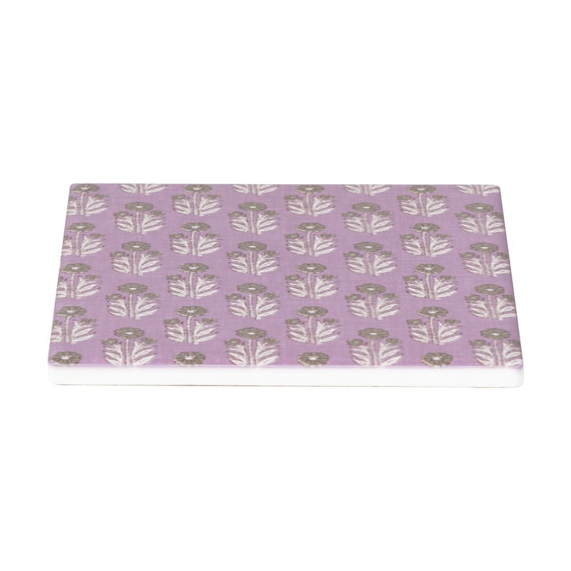 Onderzetter met print - paars - 10x10 cm