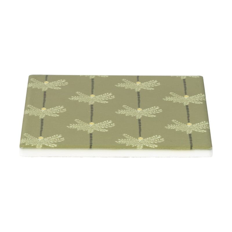 Onderzetter met print - groen - 10x10 cm