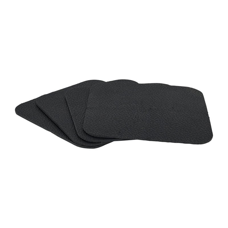 Onderzetters PU leer - zwart - set van 4