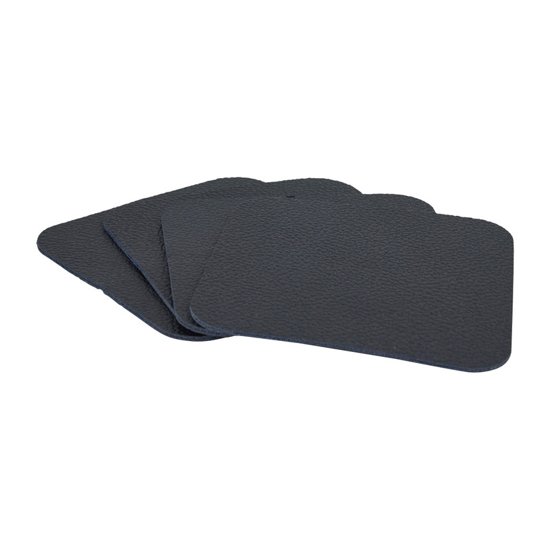 Onderzetters PU leer - blauw - set van 4