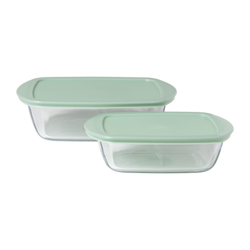 Pyrex ovenschaal - groen - set van 2