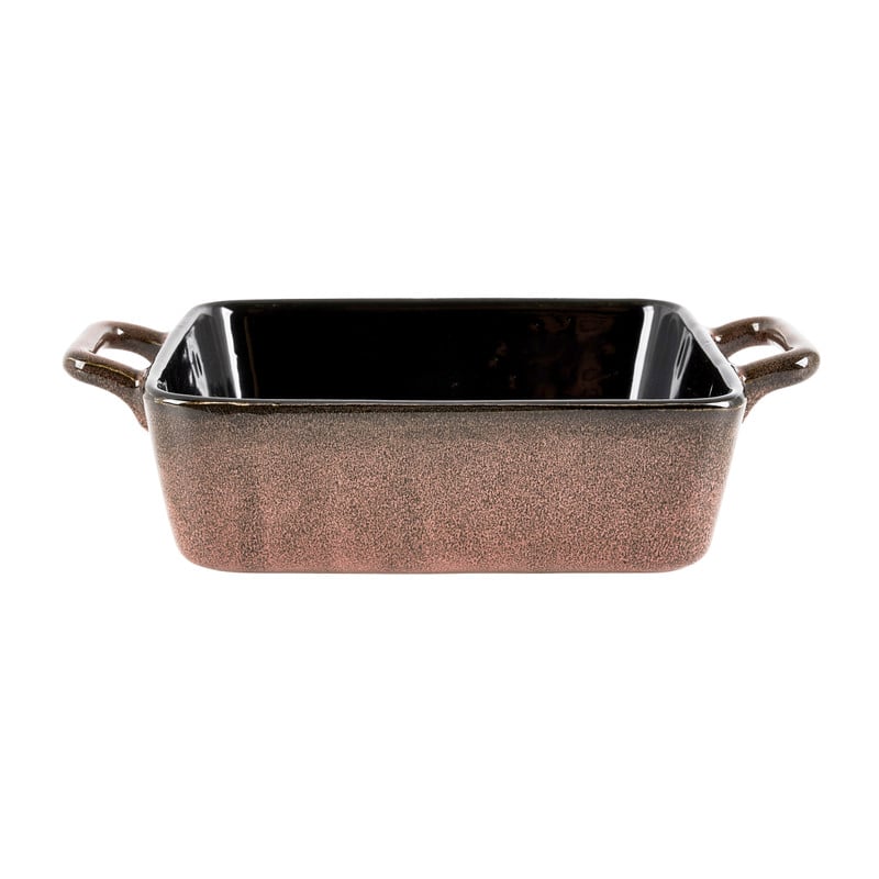 Ovenschaal met grepen - bruin - 24x15x6 cm