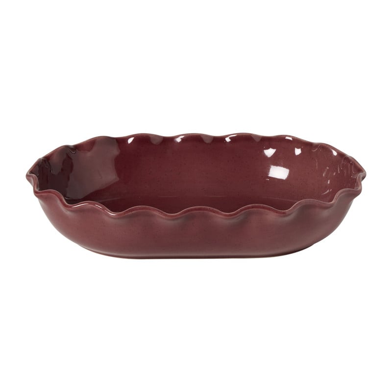 Ovenschaal geschulpt bordeaux - rood - 35,5 x 24 cm