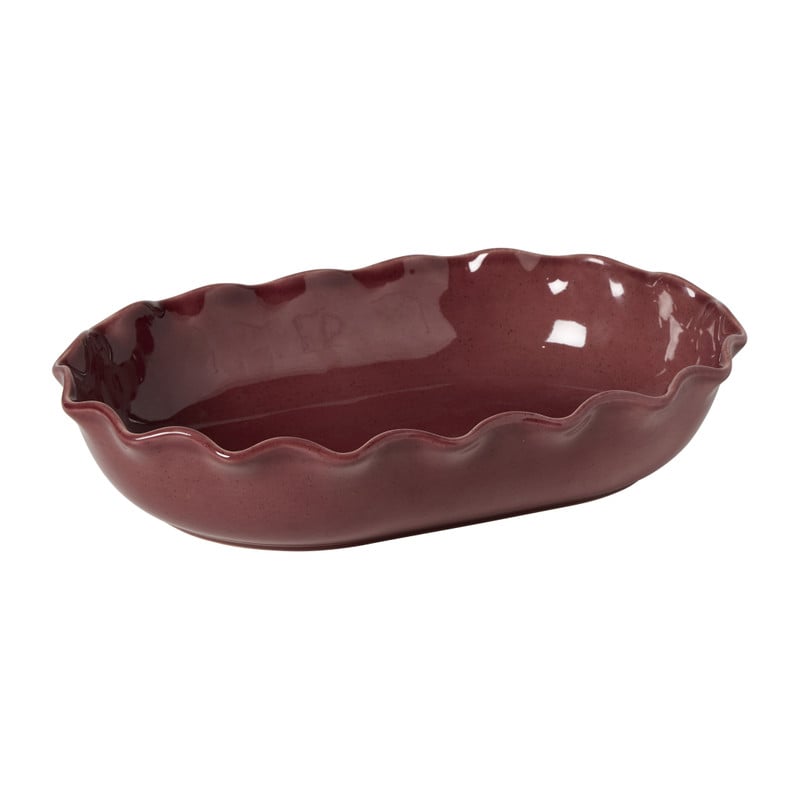 Ovenschaal geschulpt bordeaux - rood - 35,5 x 24 cm