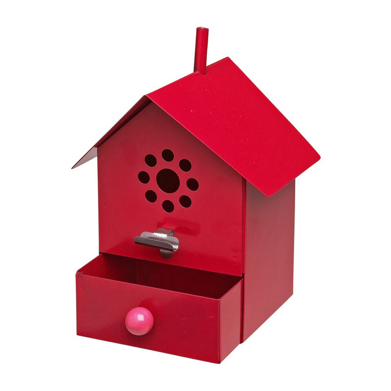 Vogelhuisje asbak rood
