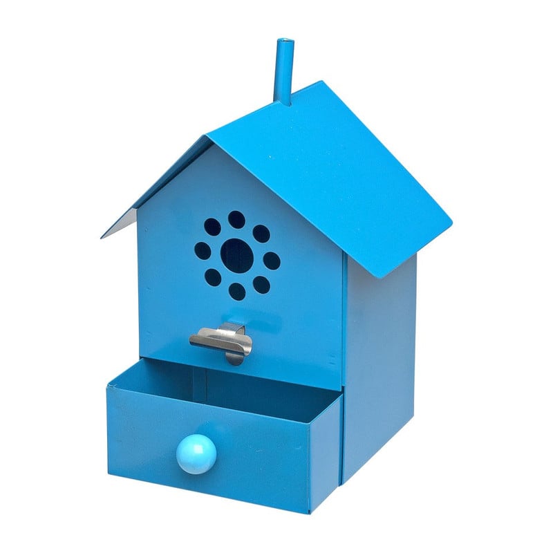 Vogelhuisje asbak blauw