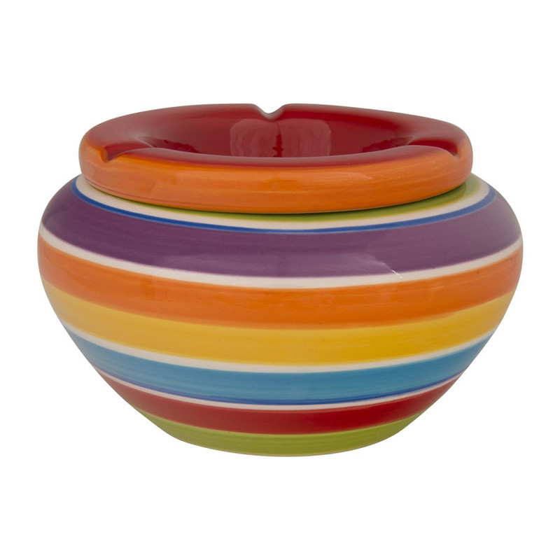 Stormasbak strepen - Ø14 cm - rood