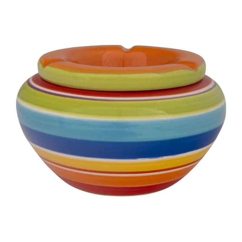 Stormasbak strepen - Ø14 cm - oranje