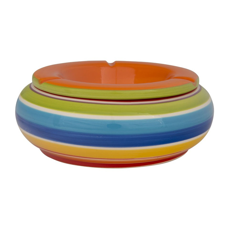 Stormasbak strepen - Ø19 cm - oranje