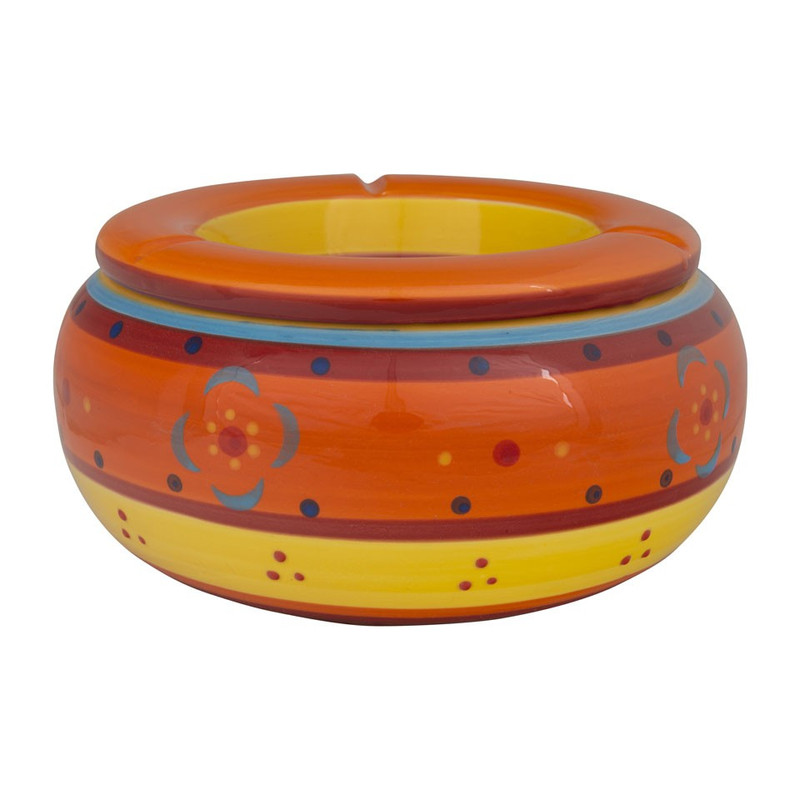Stormasbak strepen - Ø23 cm - oranje