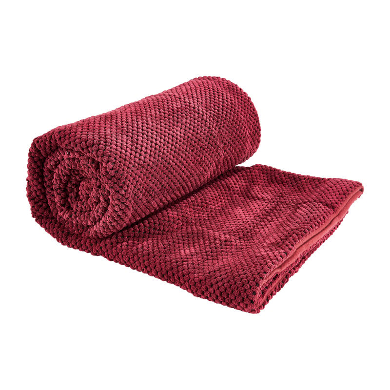 Plaid blokje - rood - 130x160 cm 