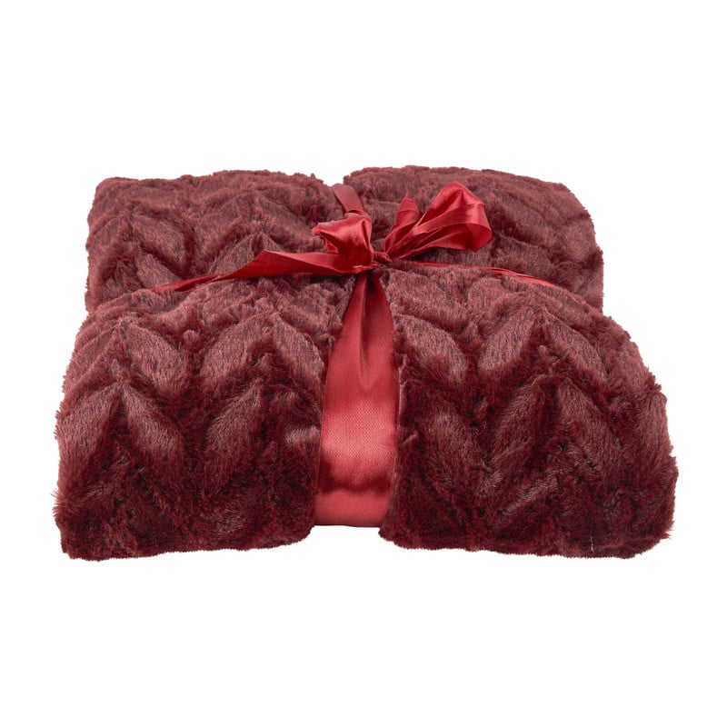 Plaid bont met dessin - rood - 130x170 cm 