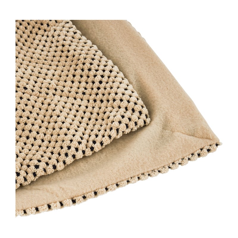 Plaid blokje - beige - 130x160 cm 