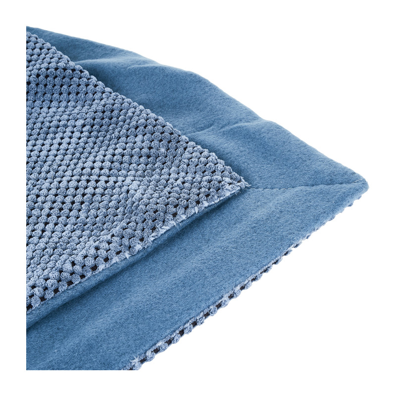 Plaid blokje - steenblauw - 130X160 cm