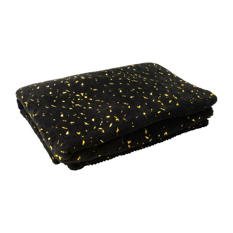 Plaid soft - zwart/goudkleurig - 130x170 cm