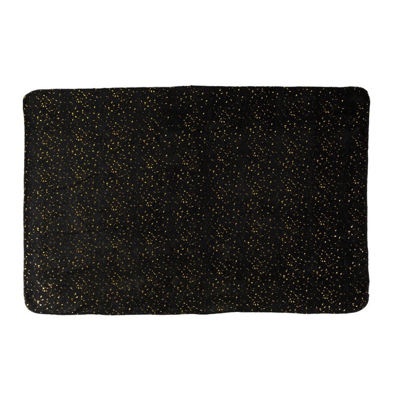 Plaid soft - zwart/goudkleurig - 130x170 cm