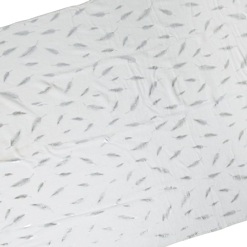 Plaid soft - veren zilver - 170x130 cm