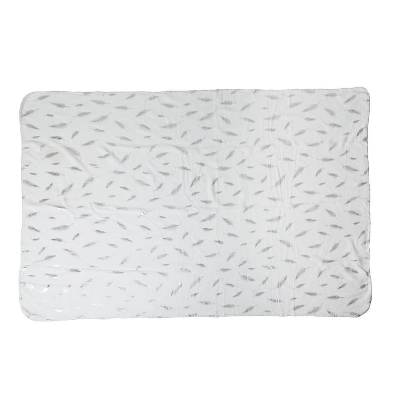 Plaid soft - veren zilver - 170x130 cm