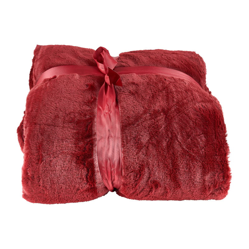Plaid bont - rood - 130x170 cm 