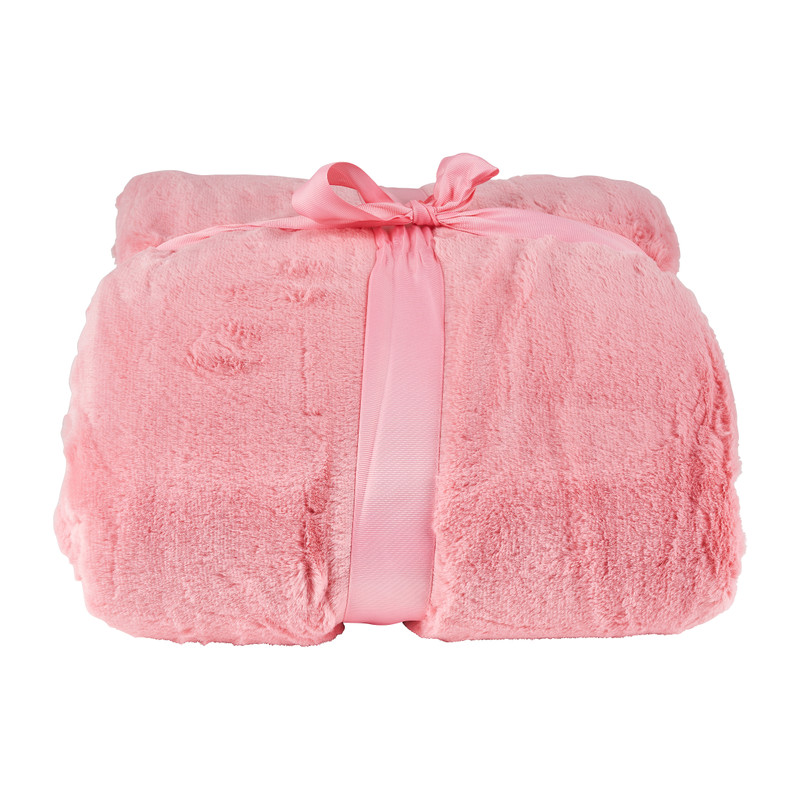 Plaid bont - roze - 130x170 cm 