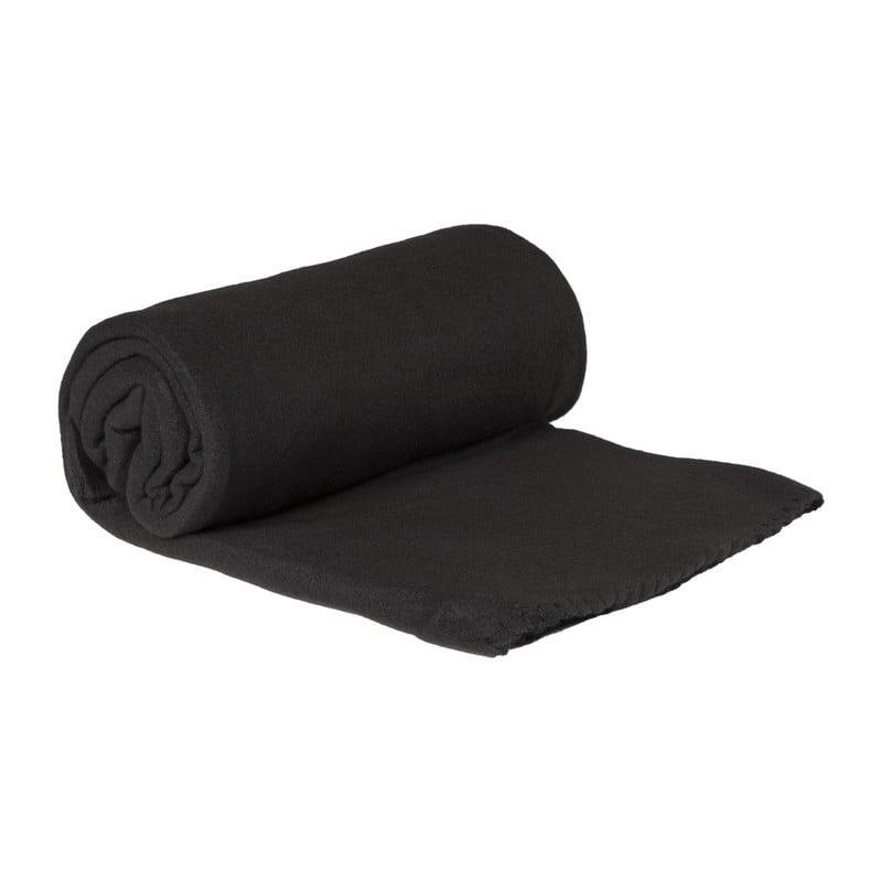 Fleece deken - zwart - 160x130 cm