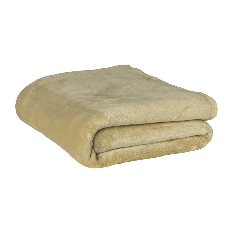 Plaid microfiber - oker geel - 200x150 cm