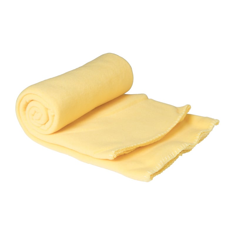 Fleece deken - geel - 130x160 cm 