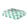 Plaid geblokt - groen/wit - 130x170 cm
