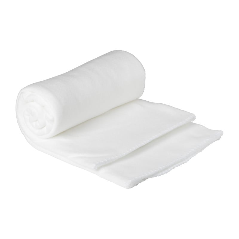 Fleece deken - wit - 160x130 cm