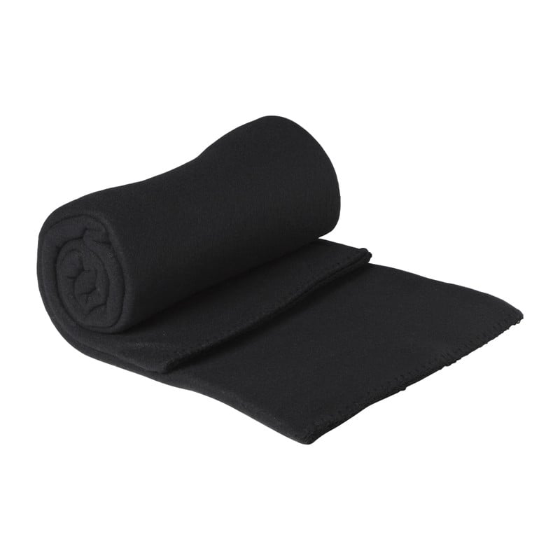 Fleece deken - zwart - 160x130 cm