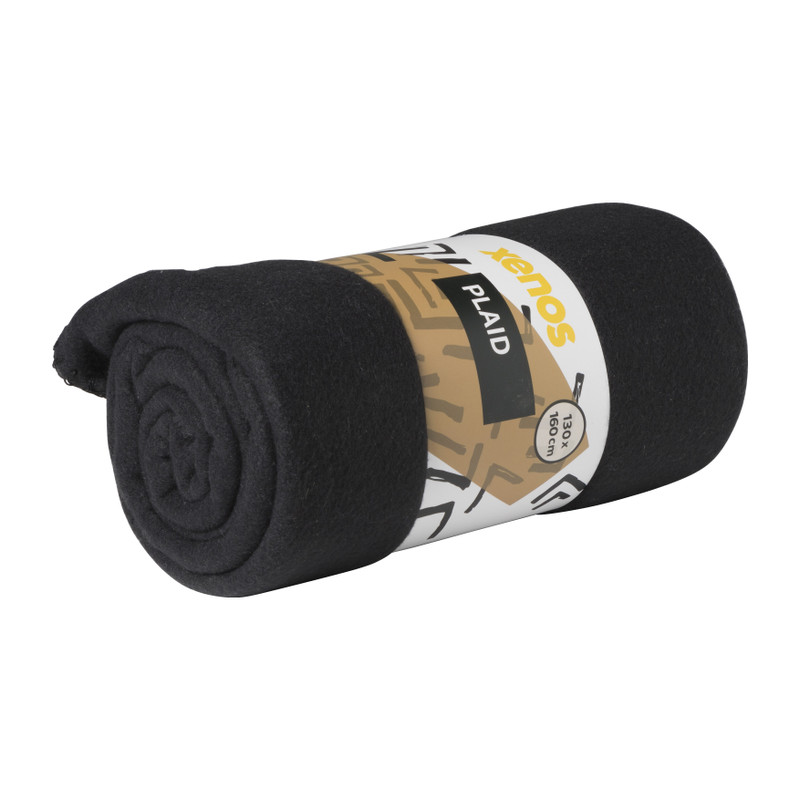 Fleece deken - zwart - 160x130 cm
