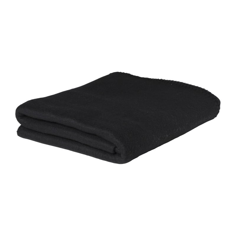 Fleece deken - zwart - 160x130 cm