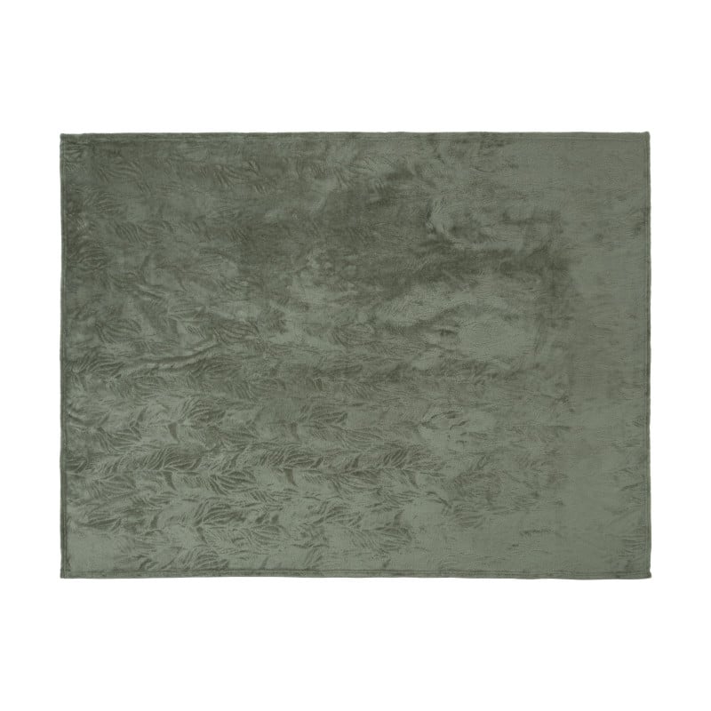 Plaid bladeren - groen - 130x160 cm