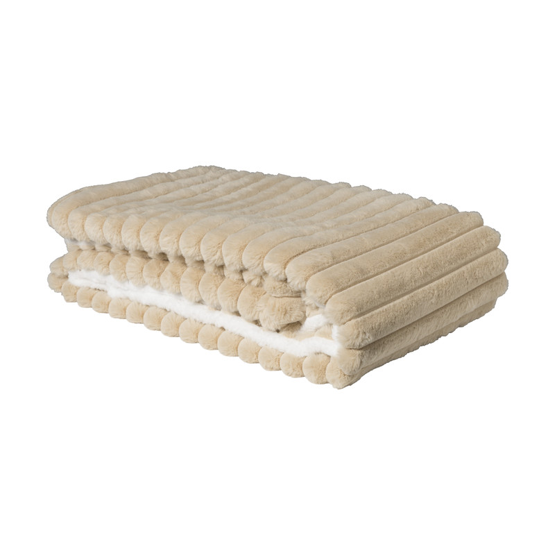 Plaid rib - beige - 130x160 cm