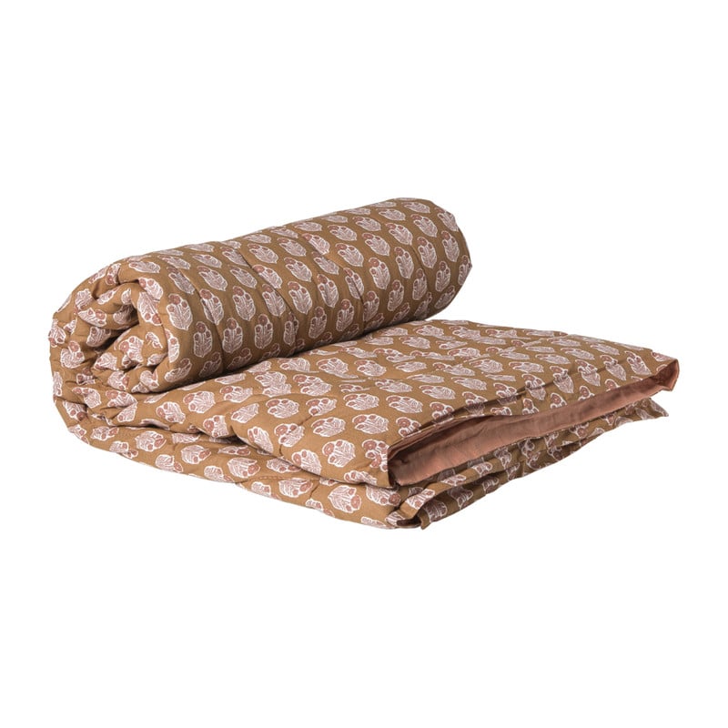 Plaid quilted bloem - roze/rood - 170x130 cm