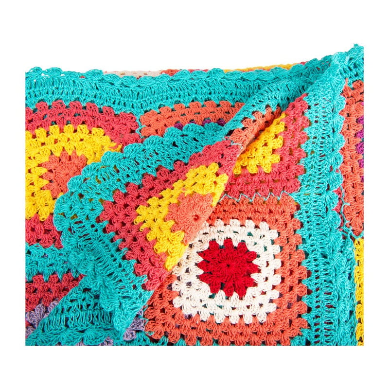 Plaid multikleuren gehaakt – 125x150 cm