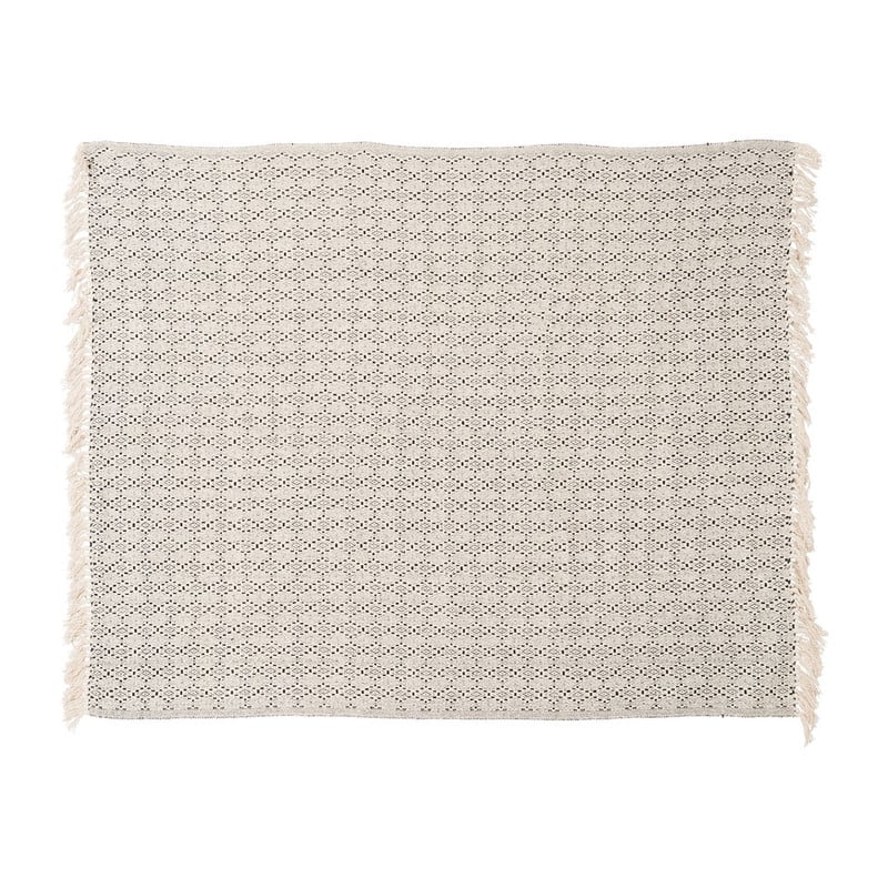 Plaid India - 130x160 cm - ecru/zwart