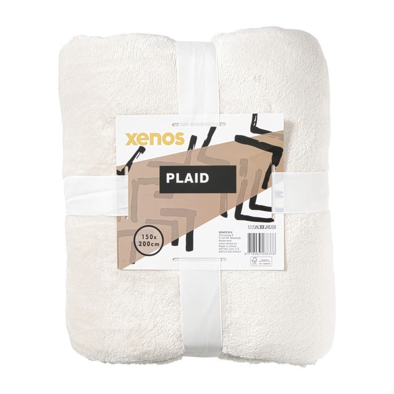 Fleece deken - beige - 200x150 cm