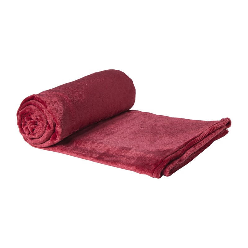 Fleece deken - bordeauxrood - 200x150 cm