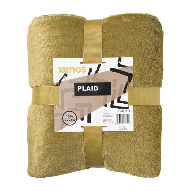 Fleece deken - olijfgroen - 200x150 cm