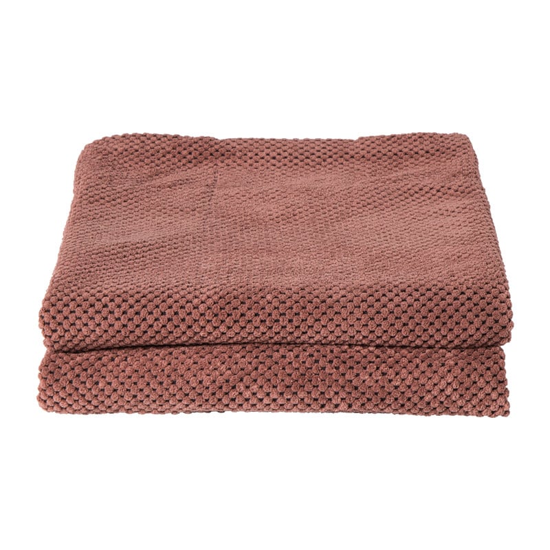 Plaid blokjes - roze - 130x160 cm